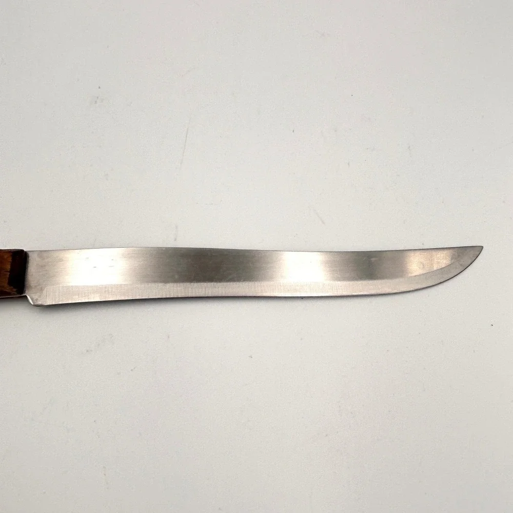 Vintage 1970s‎ Ekco Eterna Slicer Knife Stainless Steel USA Wood Handle 12.5